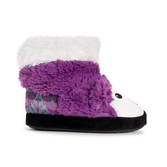 Muk Luks Purple Monkey Slipper Boots Girls Size Large 13-2 or 6-9 Years - Picture 5 of 6